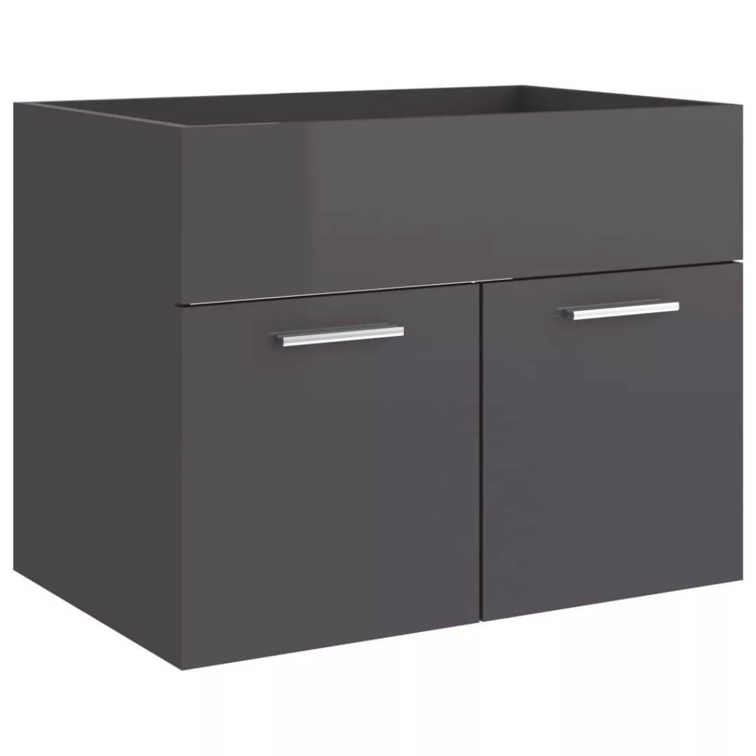 Waschbeckenunterschrank Hochglanz-grau 60x38,5x46 Cm Spanplatte günstig online kaufen