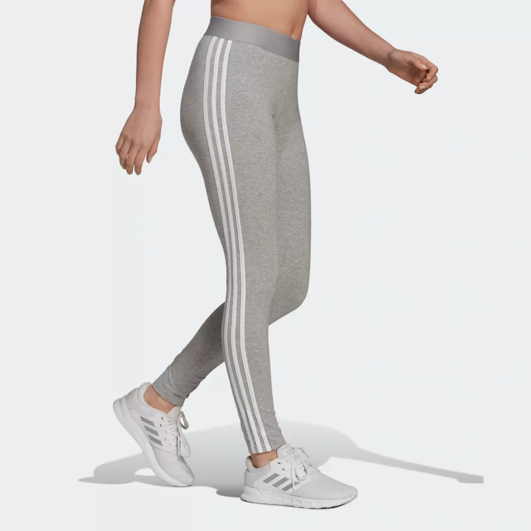 adidas Training – Leggings mit 3 Streifen in Grau günstig online kaufen