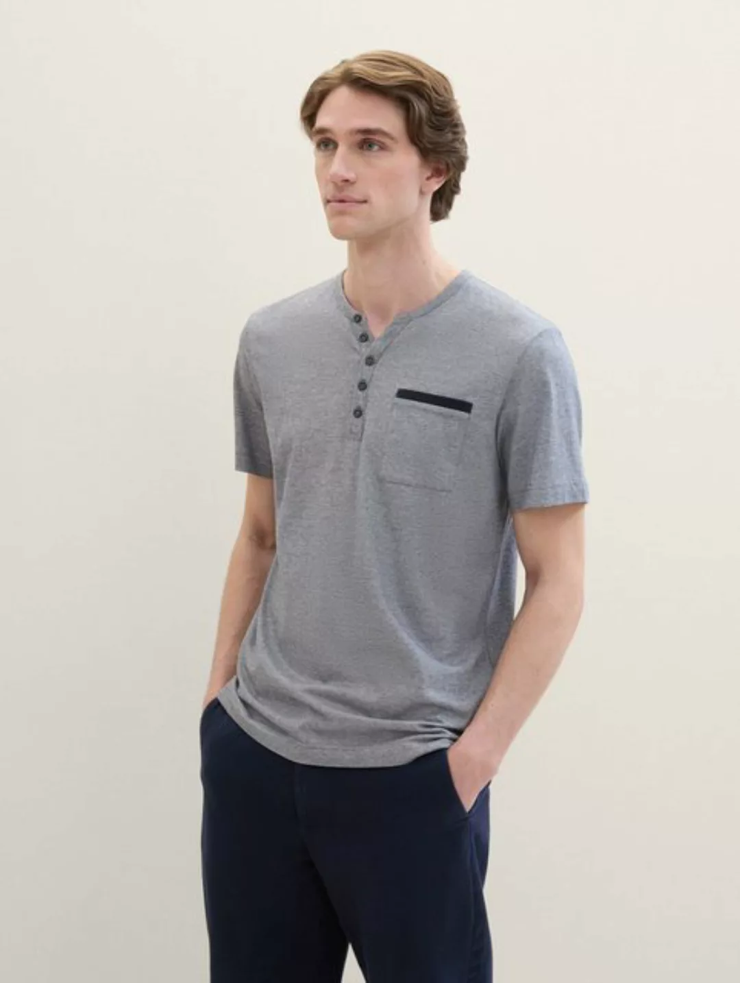 TOM TAILOR T-Shirt Serafino T-Shirt günstig online kaufen