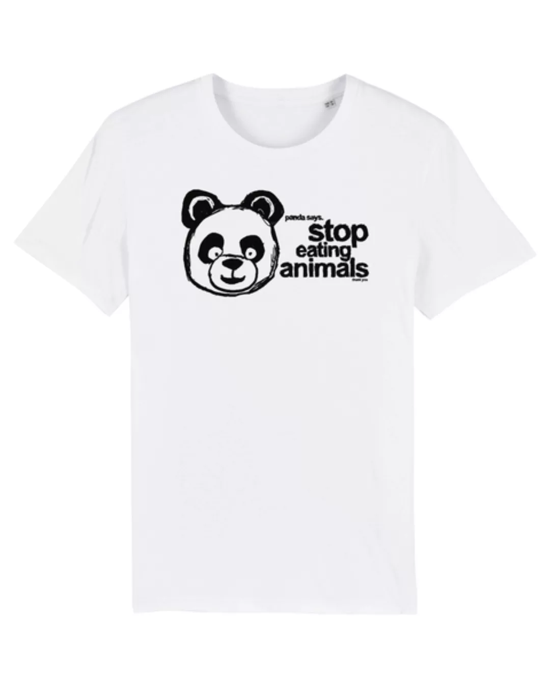 Panda Says: Stop Eating Animals Unisex T-shirt Vegan Organic & Fair günstig online kaufen