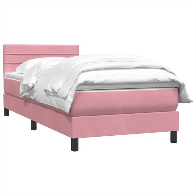 vidaXL Bett Boxspringbett mit Matratze Rosa 80x210 cm Samt günstig online kaufen