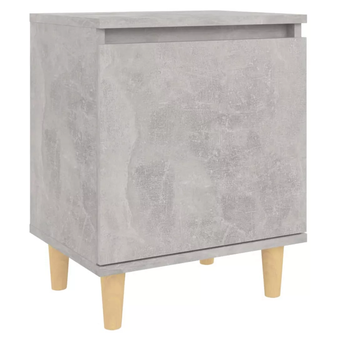 Nachttisch Mit Massivholz-beinen Betongrau 40x30x50 Cm günstig online kaufen