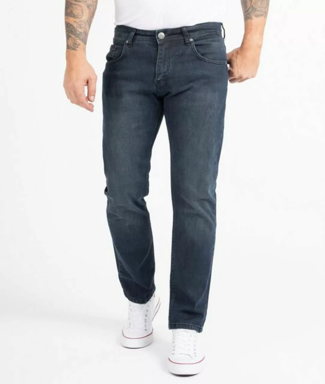 Indumentum Regular-fit-Jeans Herren Jeans Stonewashed Blau IR-505 günstig online kaufen