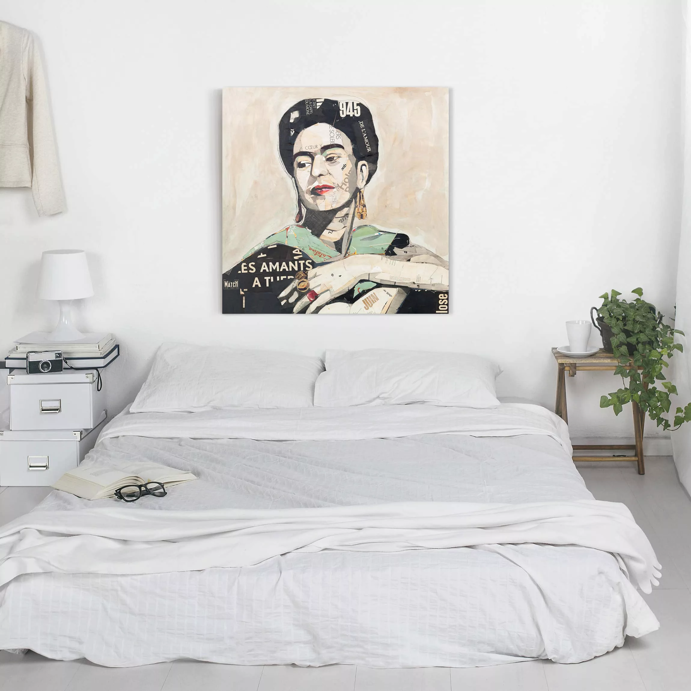 Leinwandbild Kunstdruck - Quadrat Frida Kahlo - Collage No.4 günstig online kaufen