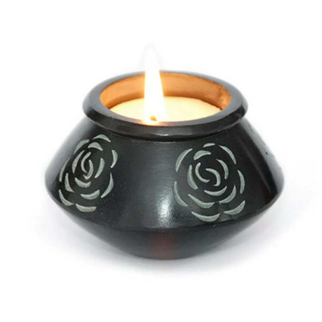 Kerze In Rosenschale Aus Speckstein, Teelichtschale günstig online kaufen
