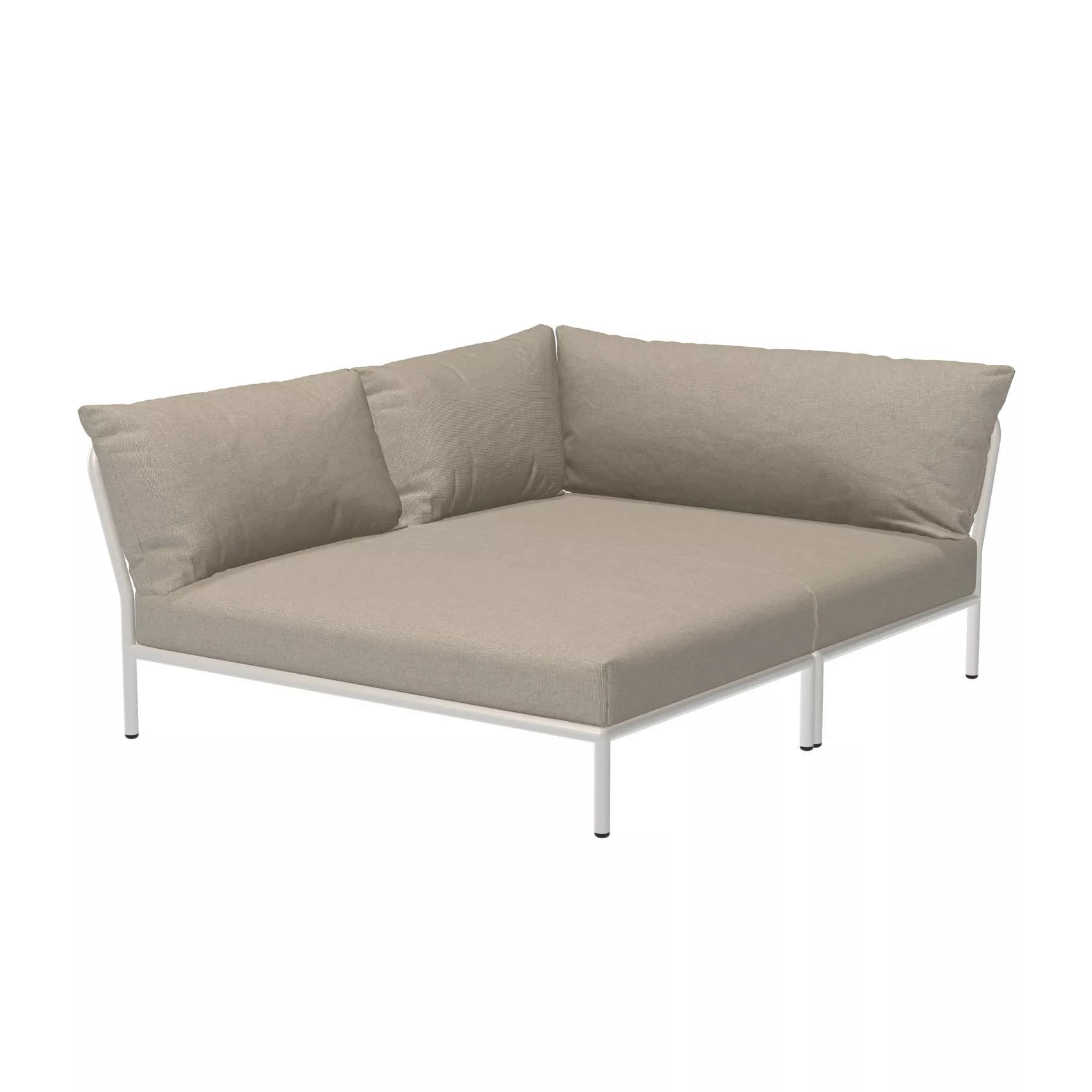 LEVEL2 Outdoor Eck-Sofa Lounge-Modul 5 Asche Weiß Links günstig online kaufen