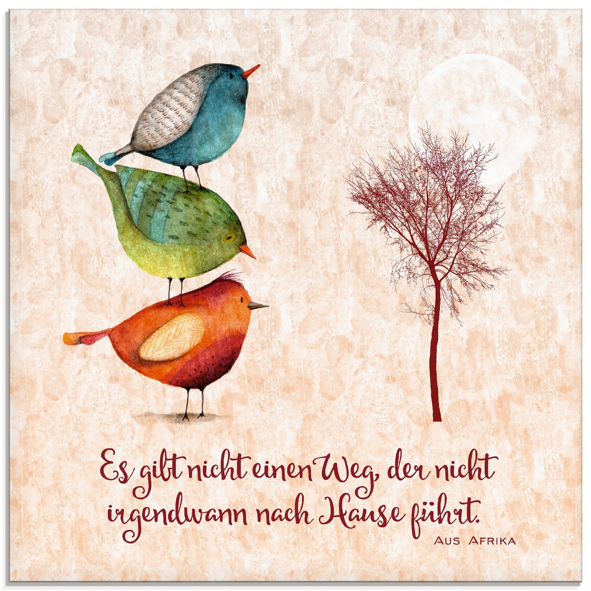 Artland Glasbild »Lebensweisheit Zu Hause«, Tiere, (1 St.), in verschiedene günstig online kaufen