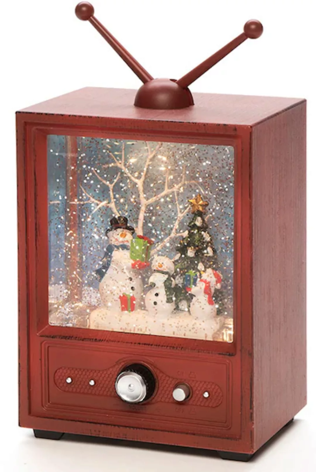 KONSTSMIDE LED Laterne »Fernseher mit 3 Schneemännern, Weihnachtsdeko« günstig online kaufen