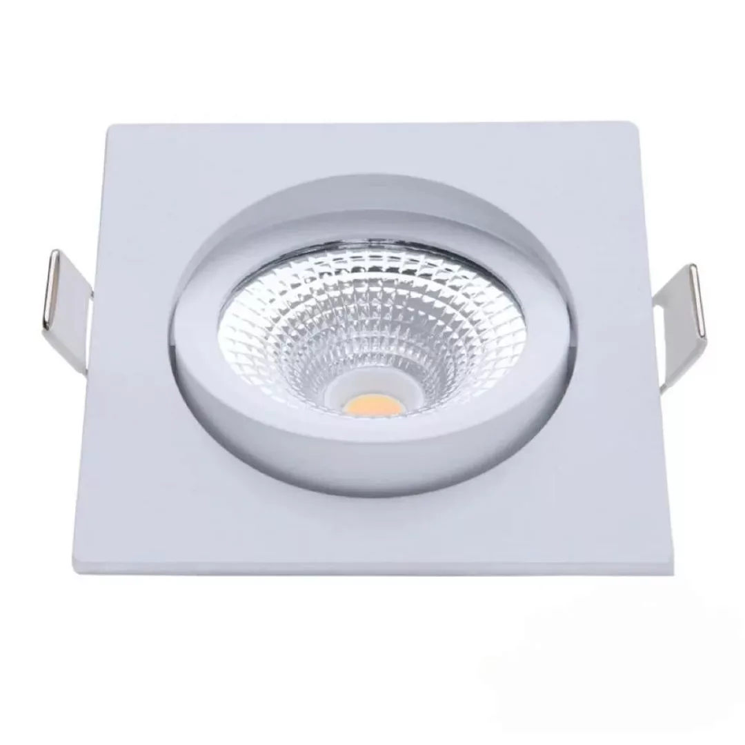 LED Einbaustrahler dim to warm eckig in Weiß 5W 450lm IP54 günstig online kaufen