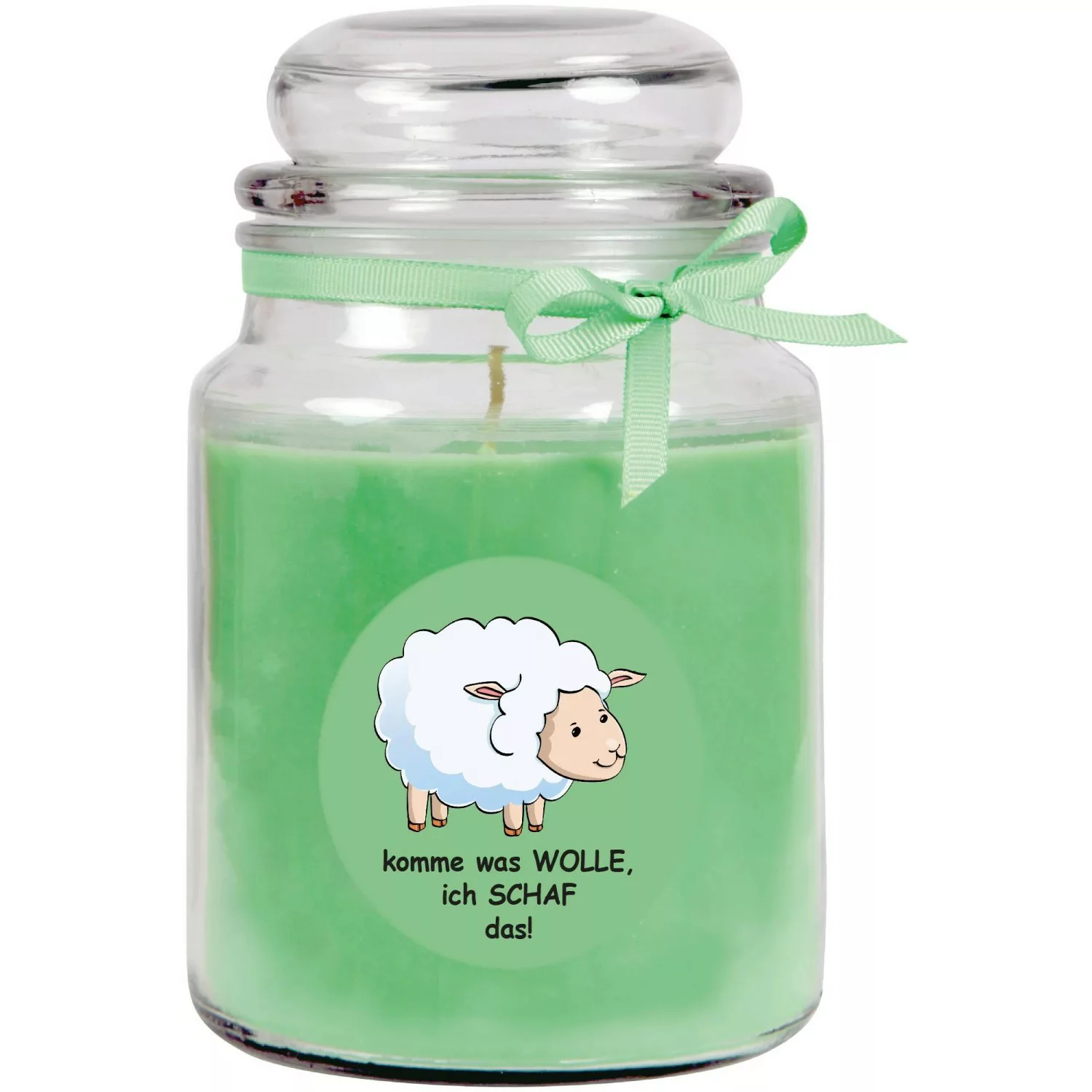 HS Candle Duftkerze & Bonbon Glas Comic Kokos Grün günstig online kaufen