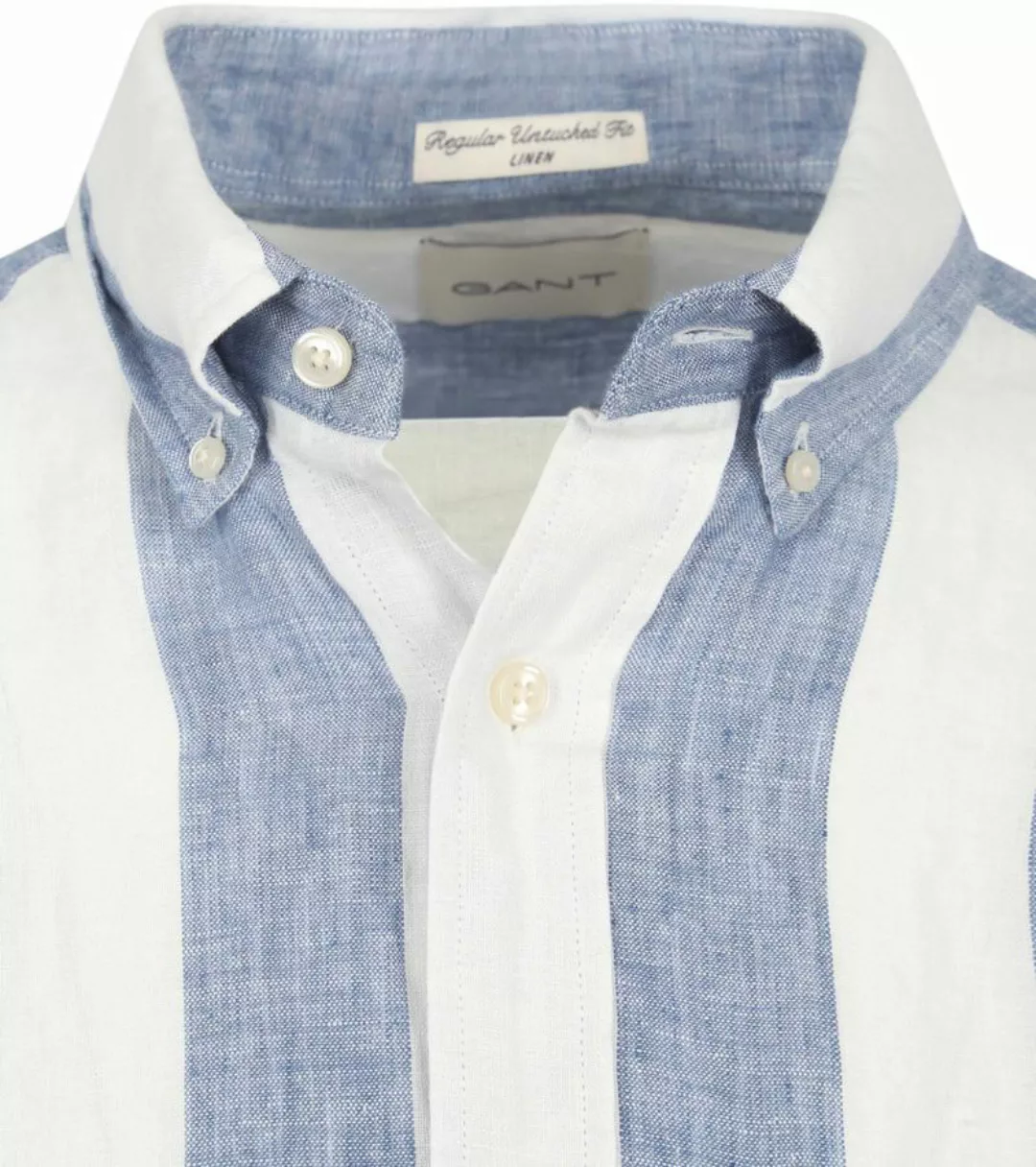 Gant College Hemd Leinen Streifen Blau - Größe XL günstig online kaufen