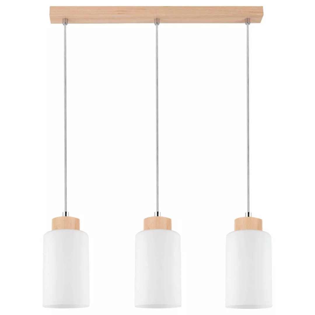 SPOT Light Pendelleuchte 1720360 Bosco weiß transparent birke Glas Holz B/H günstig online kaufen