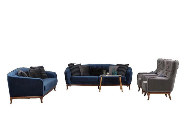 JVmoebel Sofa Chesterfield Garnitur Sofagarnitur Luxus Sofa 4+3+1 Sitzer, M günstig online kaufen