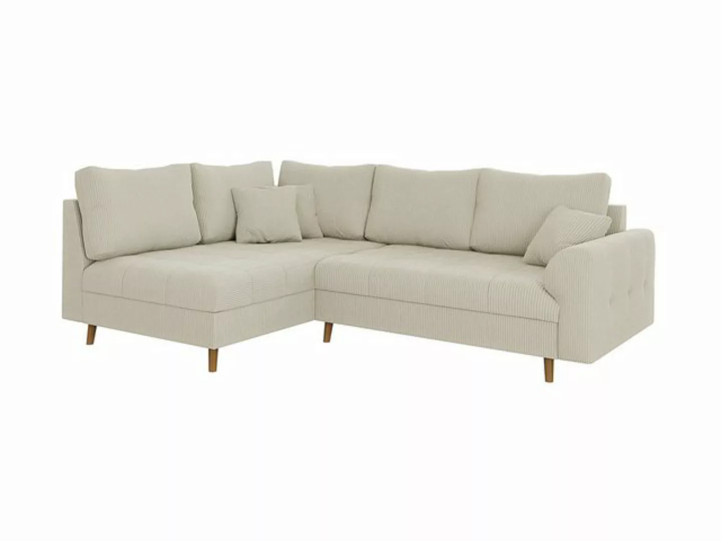 S-Style Möbel Ecksofa Zara mit Braun Holzfüßen im skandinavischen Stil aus günstig online kaufen