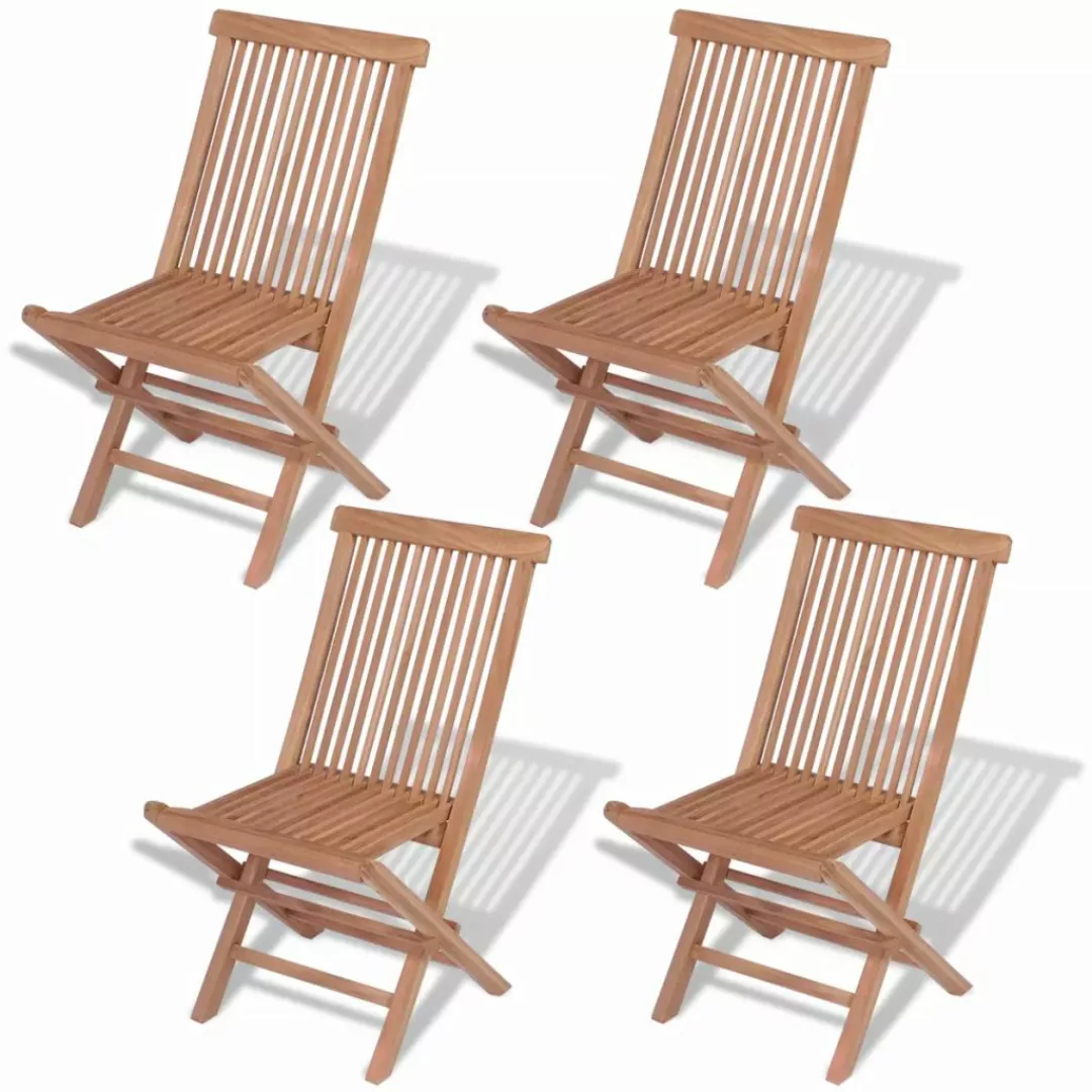 Klappbare Gartenstühle 4 Stk. Massivholz Teak günstig online kaufen