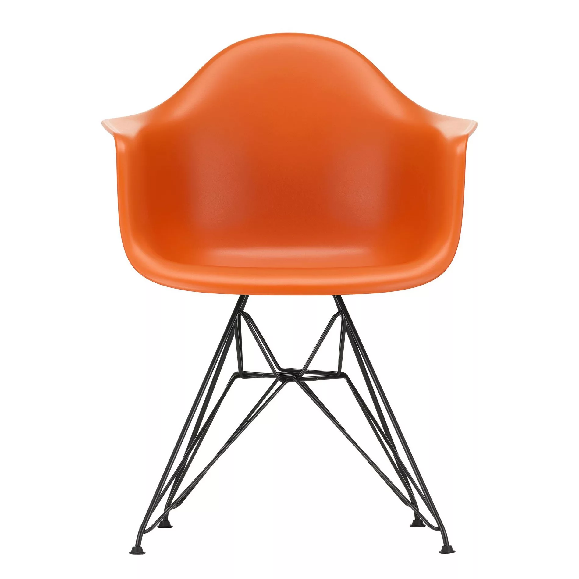 Vitra - Eames Plastic Armchair DAR Gestell schwarz - rostiges orange/Sitzfl günstig online kaufen