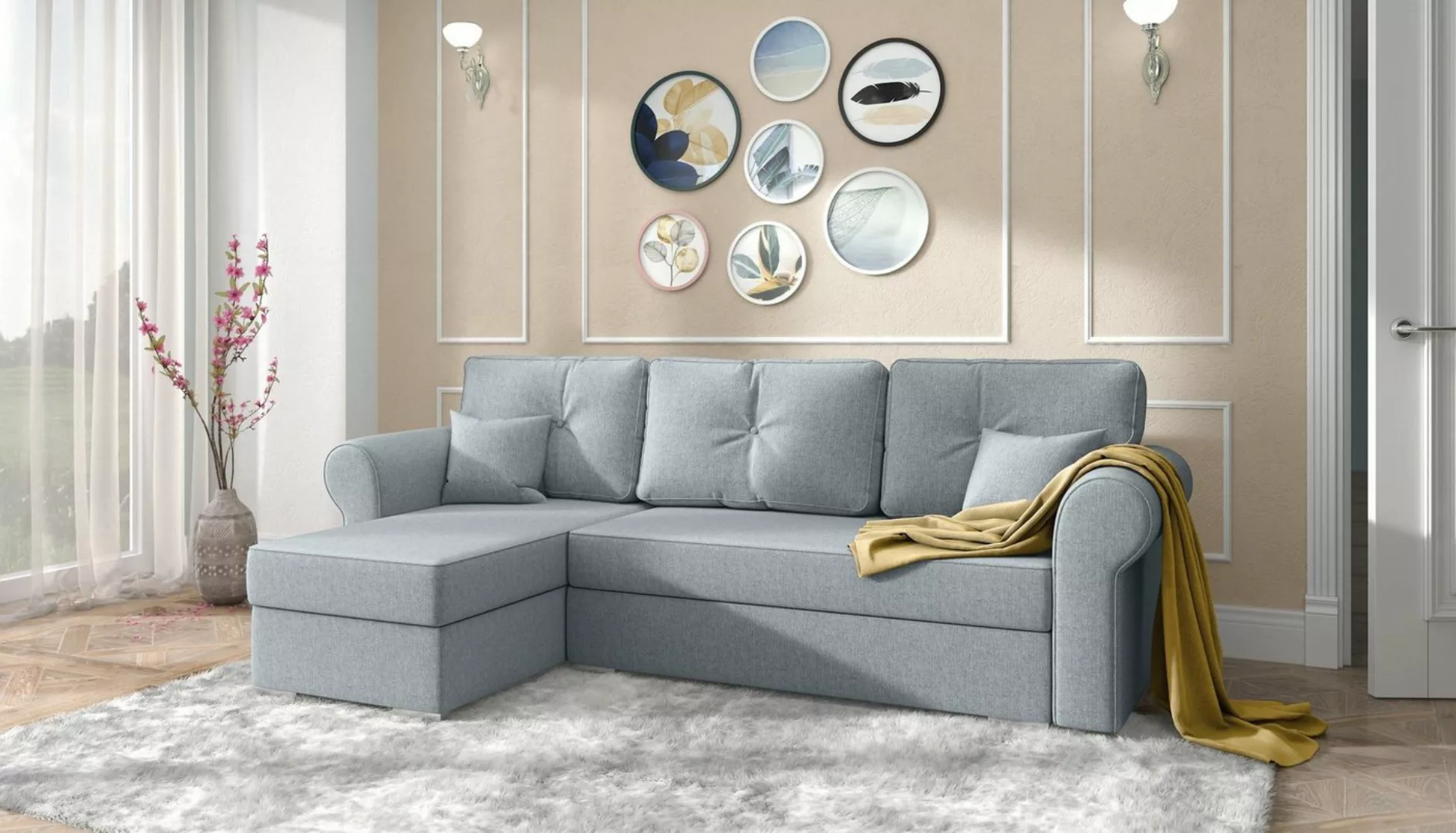 Stylefy Ecksofa Orco, L-Form, Eckcouch, mit Bettfunktion und Bettkasten, Ot günstig online kaufen