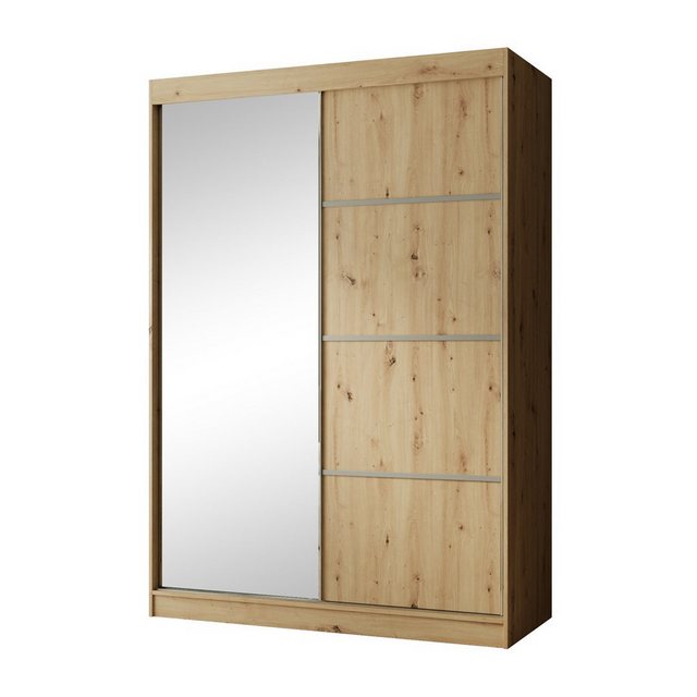 Beautysofa Schiebetürenschrank Paco 150 cm (Kleiderschrank, Spiegelschrank, günstig online kaufen