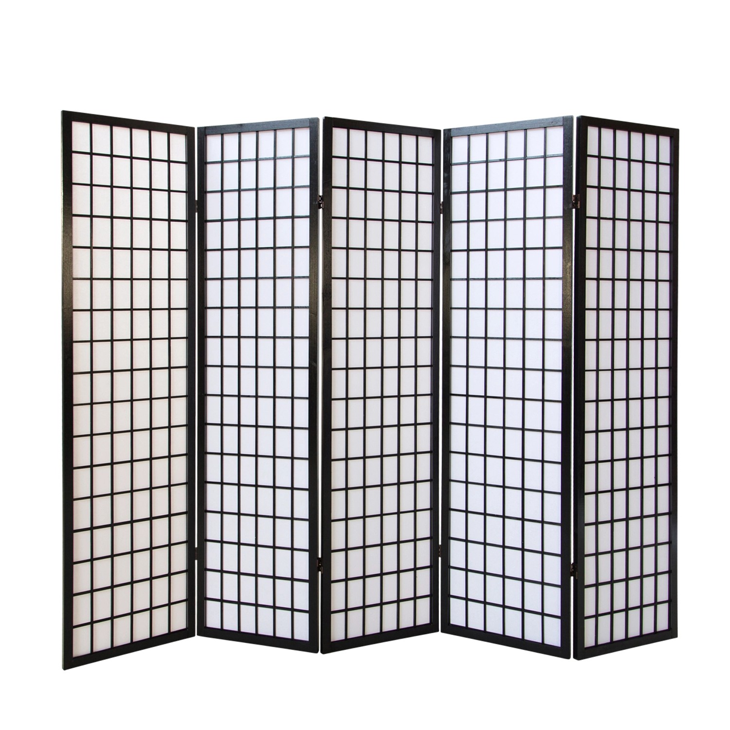 Homestyle4u 5-tlg. Paravent in Schwarz 220x175 cm 166 günstig online kaufen