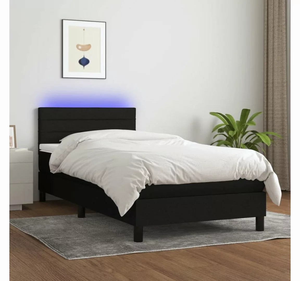 vidaXL Boxspringbett Bett Boxspringbett komplett mit Matratze & LED Stoff ( günstig online kaufen