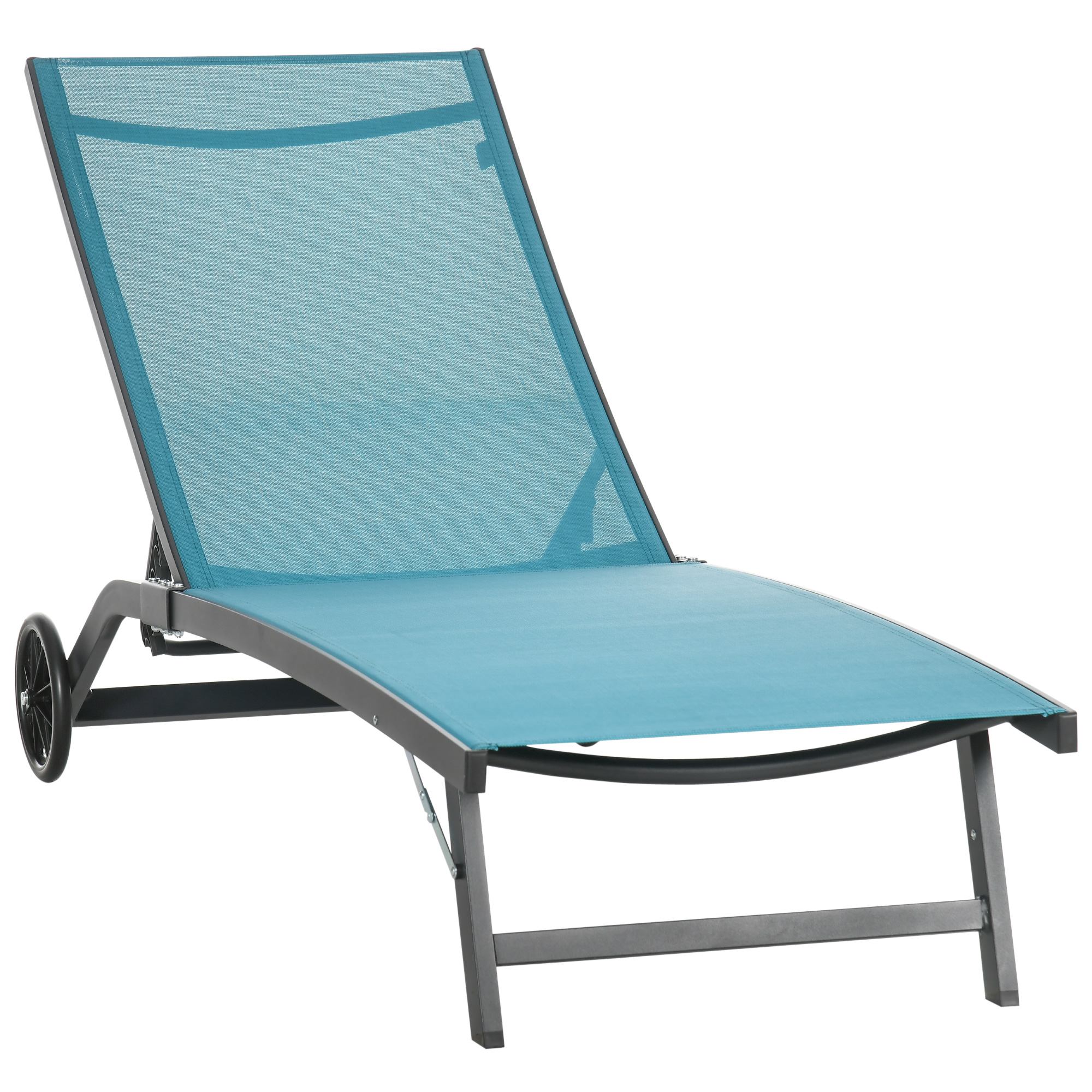 Outsunny Sonnenliege blau Aluminium B/H/L: ca. 165x102x66 cm günstig online kaufen