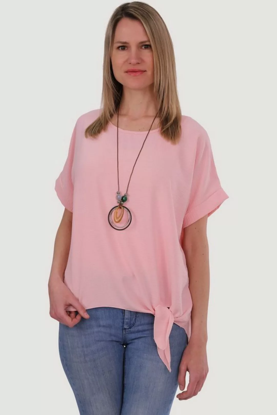 malito more than fashion Blusenshirt 10508 mit Bindeknoten und Kette Einhei günstig online kaufen