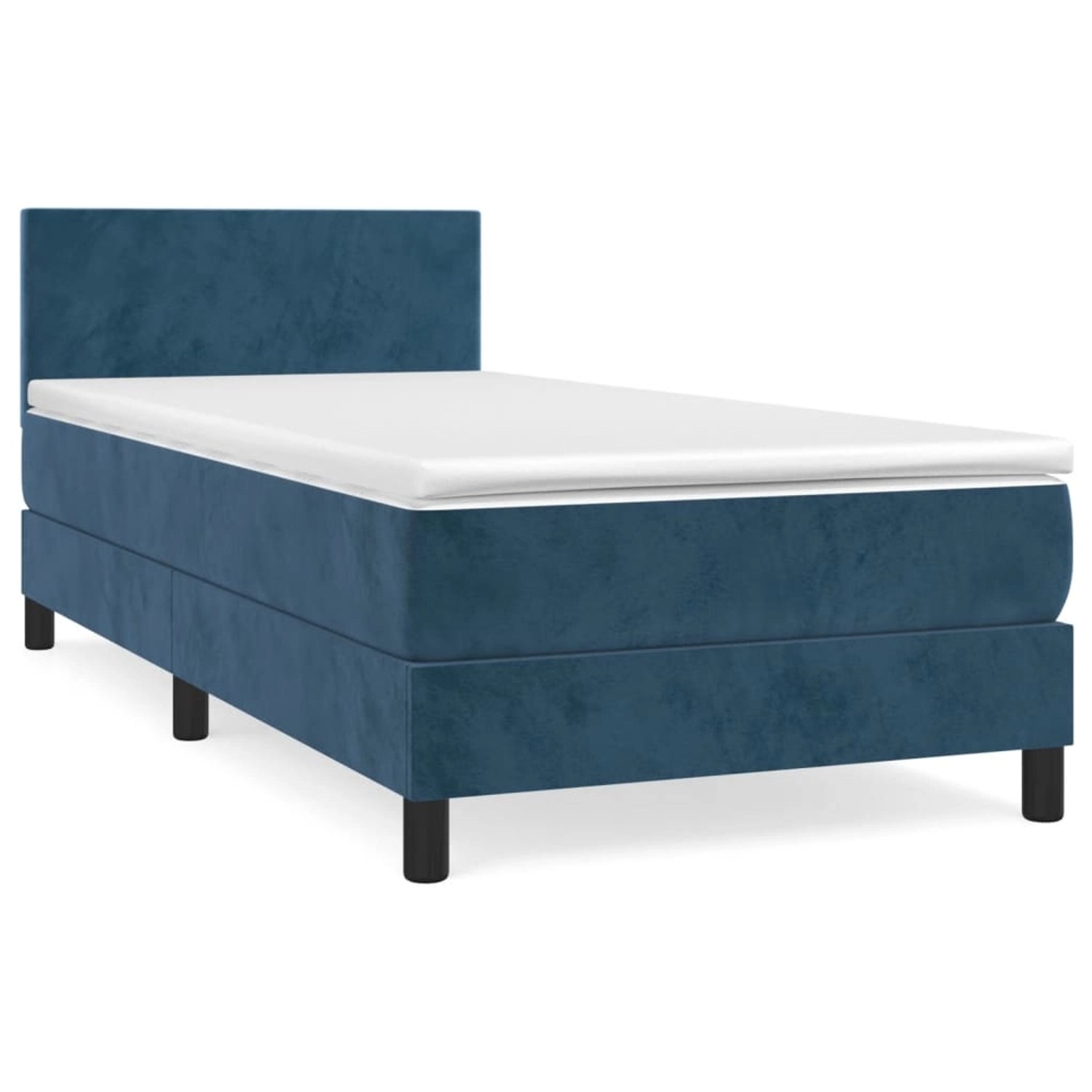 vidaXL Boxspringbett mit Matratze Dunkelblau 90x190 cm Samt1537735 günstig online kaufen