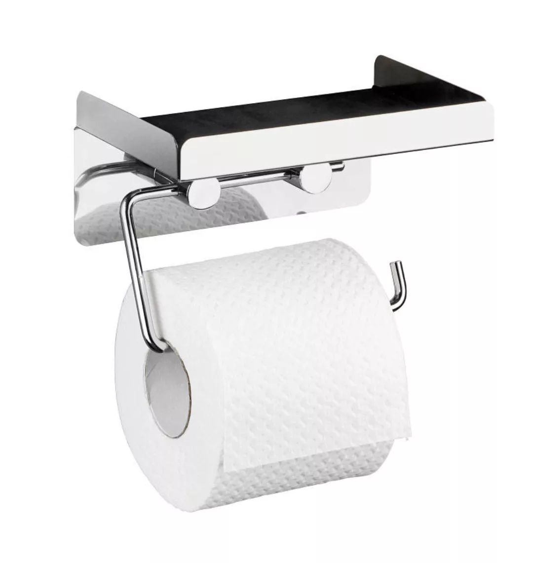 WENKO Toilettenpapierhalter 2 in 1 Edelstahl, rostfrei silber günstig online kaufen