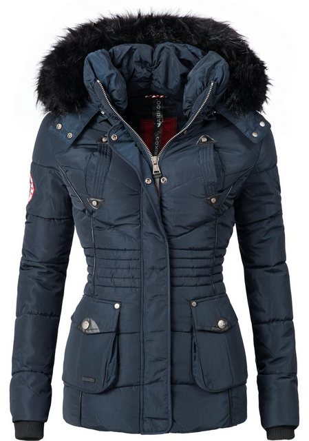 Marikoo Steppjacke Vanilla edle Winterjacke m. Kunstfellkapuze günstig online kaufen