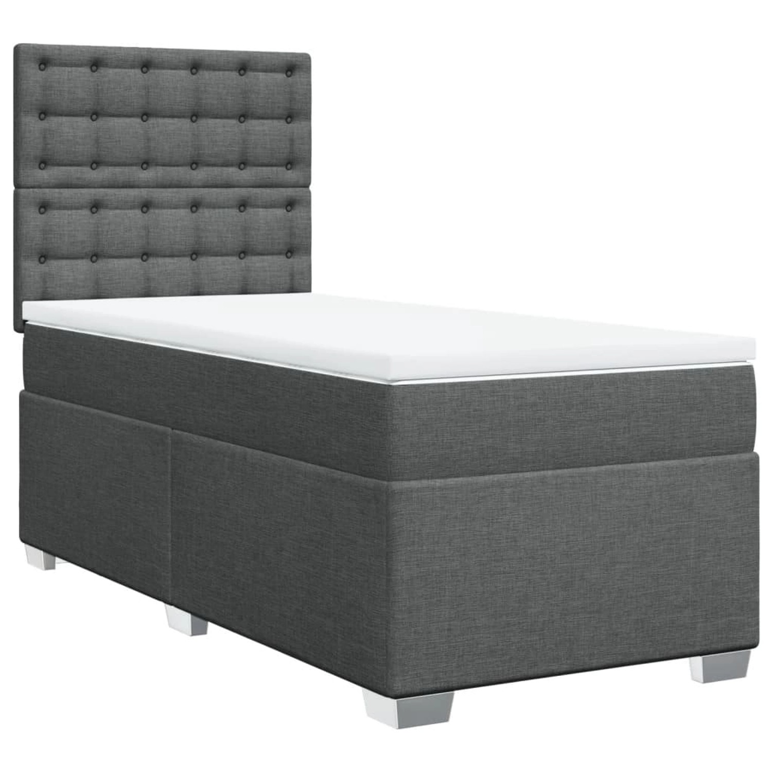 vidaXL Boxspringbett mit Matratze Dunkelgrau 90x190 cm Stoff2097763 günstig online kaufen