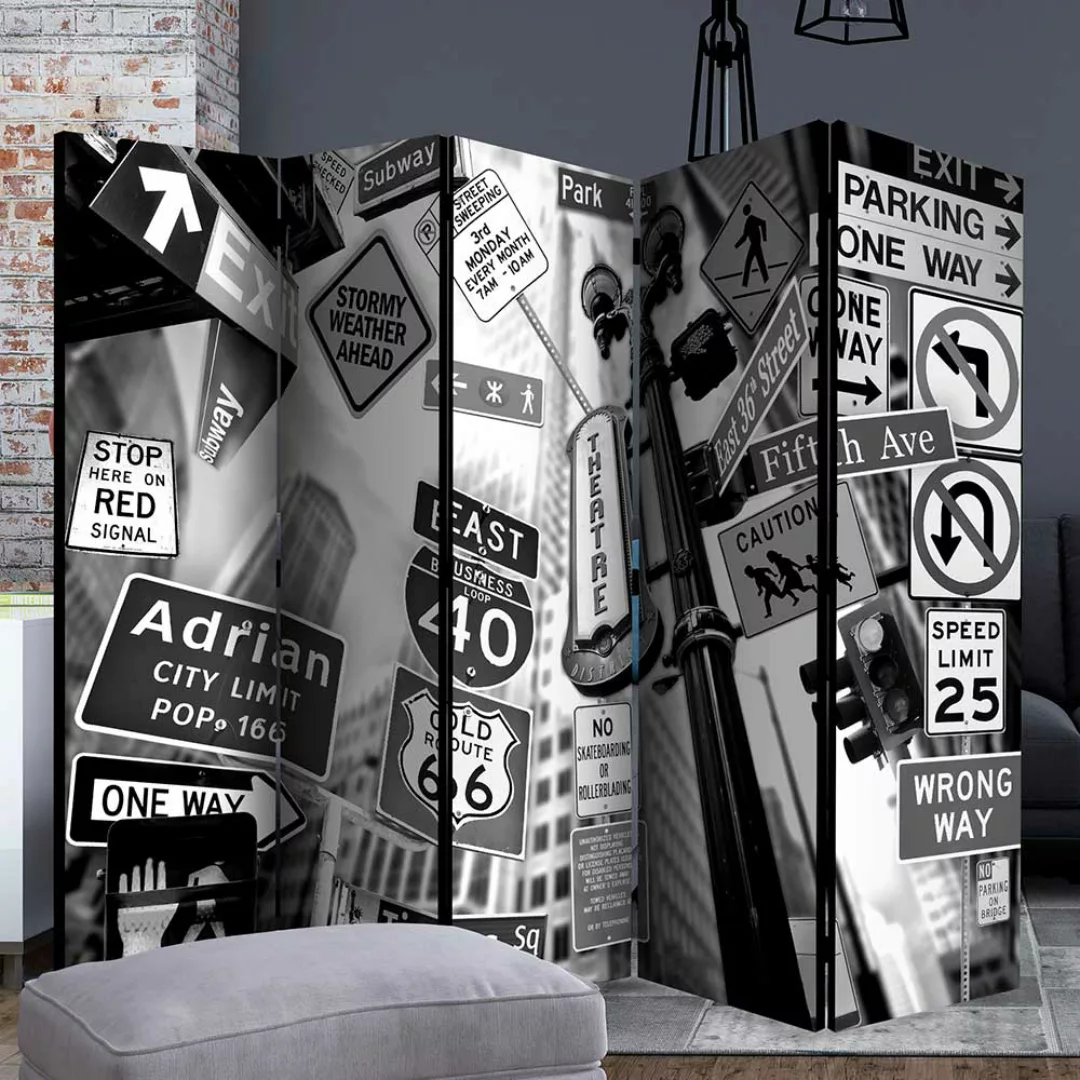 Leinwand Paravent in Grau Stadt NEW YORK Collage günstig online kaufen