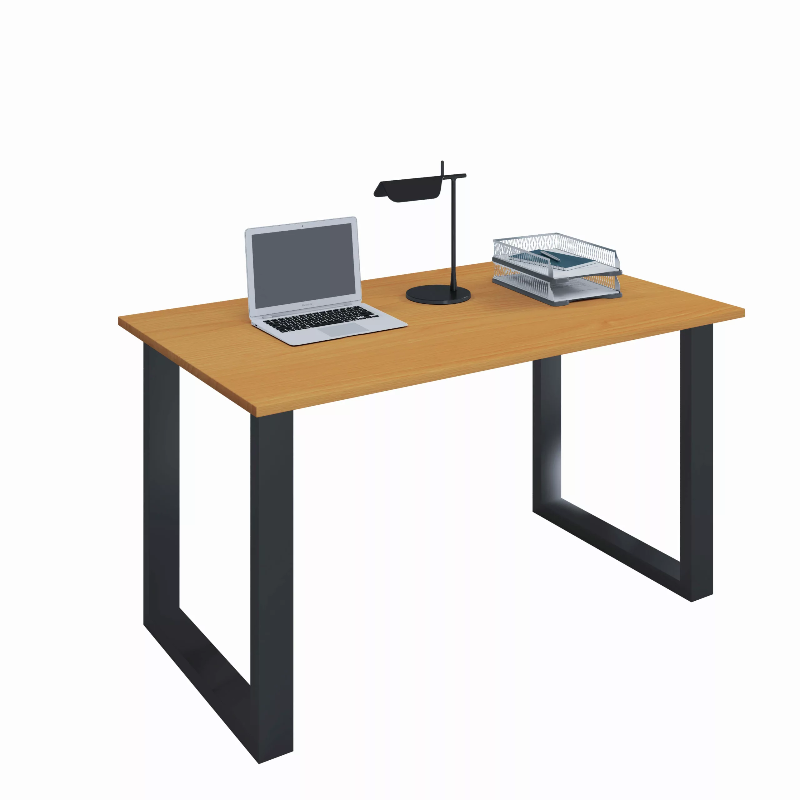 Schreibtisch VCM Lona 110x80 U-Fußgestell - Buche/Schwarz günstig online kaufen