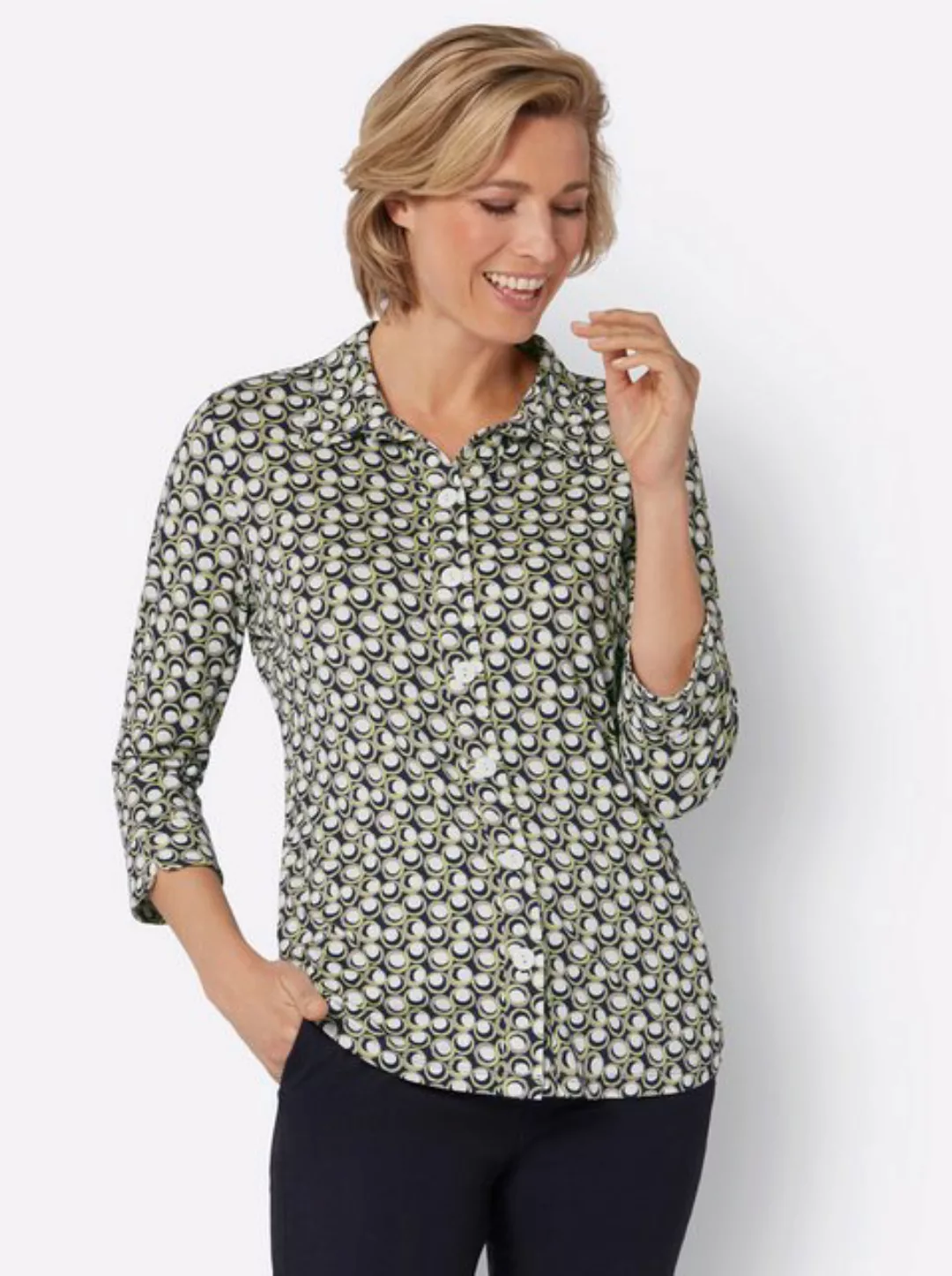 Sieh an! Klassische Bluse Jersey-Bluse günstig online kaufen