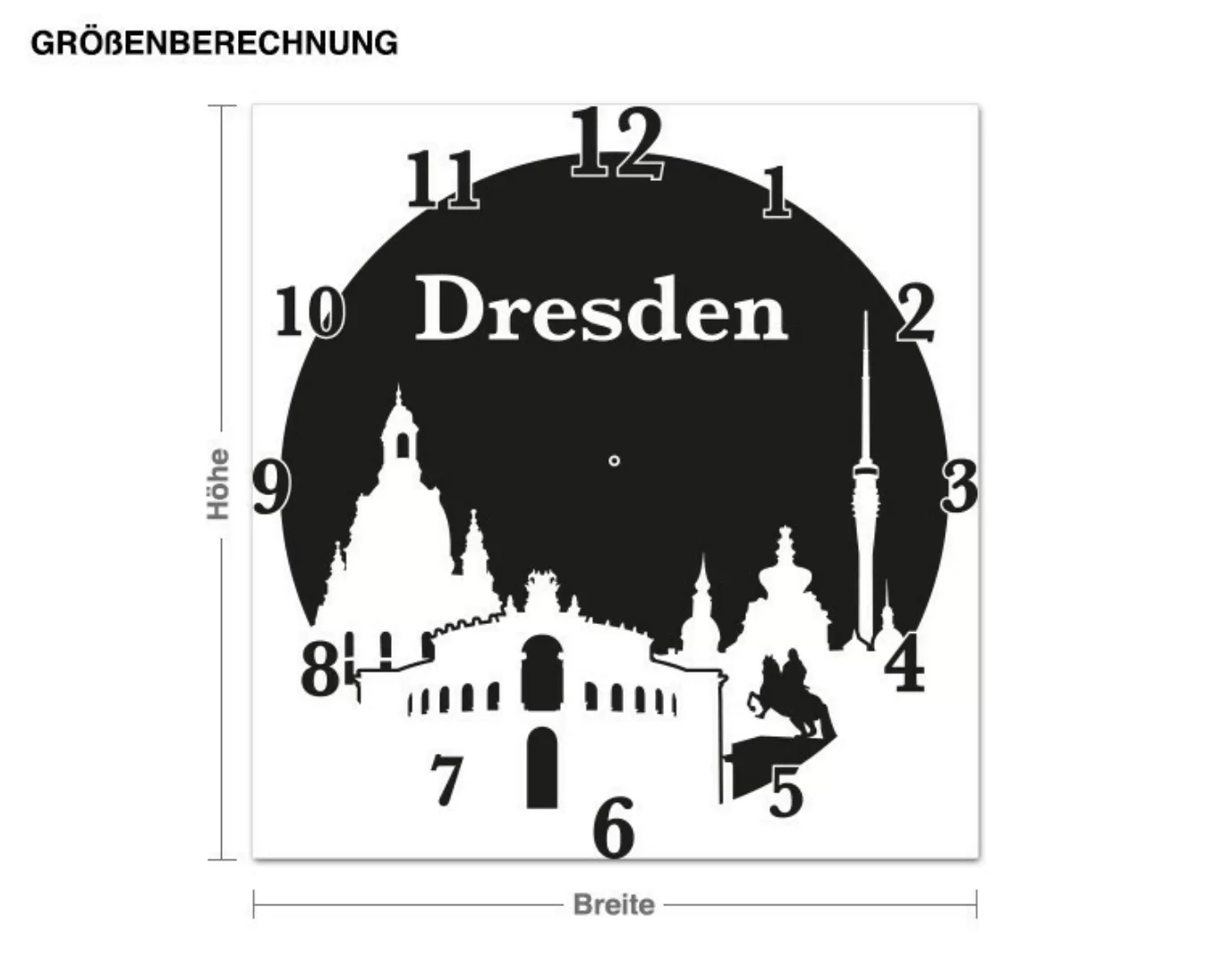 Wandtattoo-Uhr Dresden Uhr günstig online kaufen