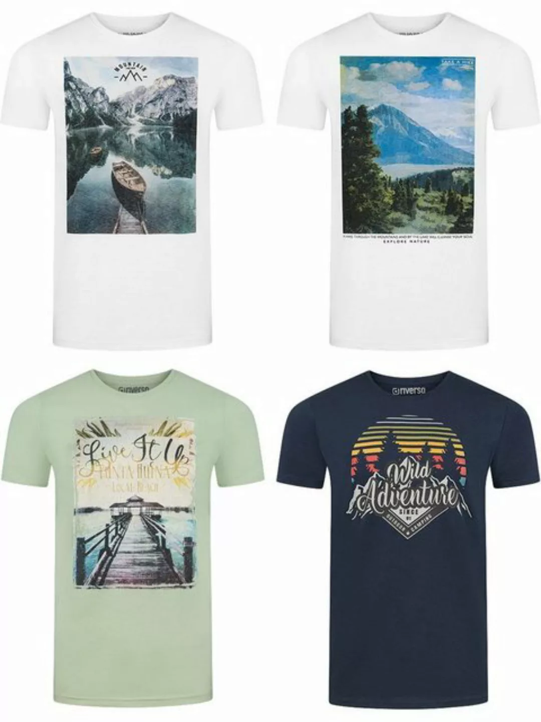 riverso Tshirt Herren Set Baumwolle Regular Fit RIVLukas 4er Pack günstig online kaufen