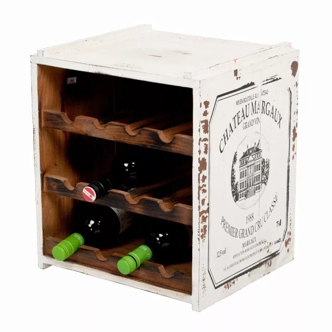 LebensWohnArt Weinregal Flaschenbox SURAT Antique White günstig online kaufen