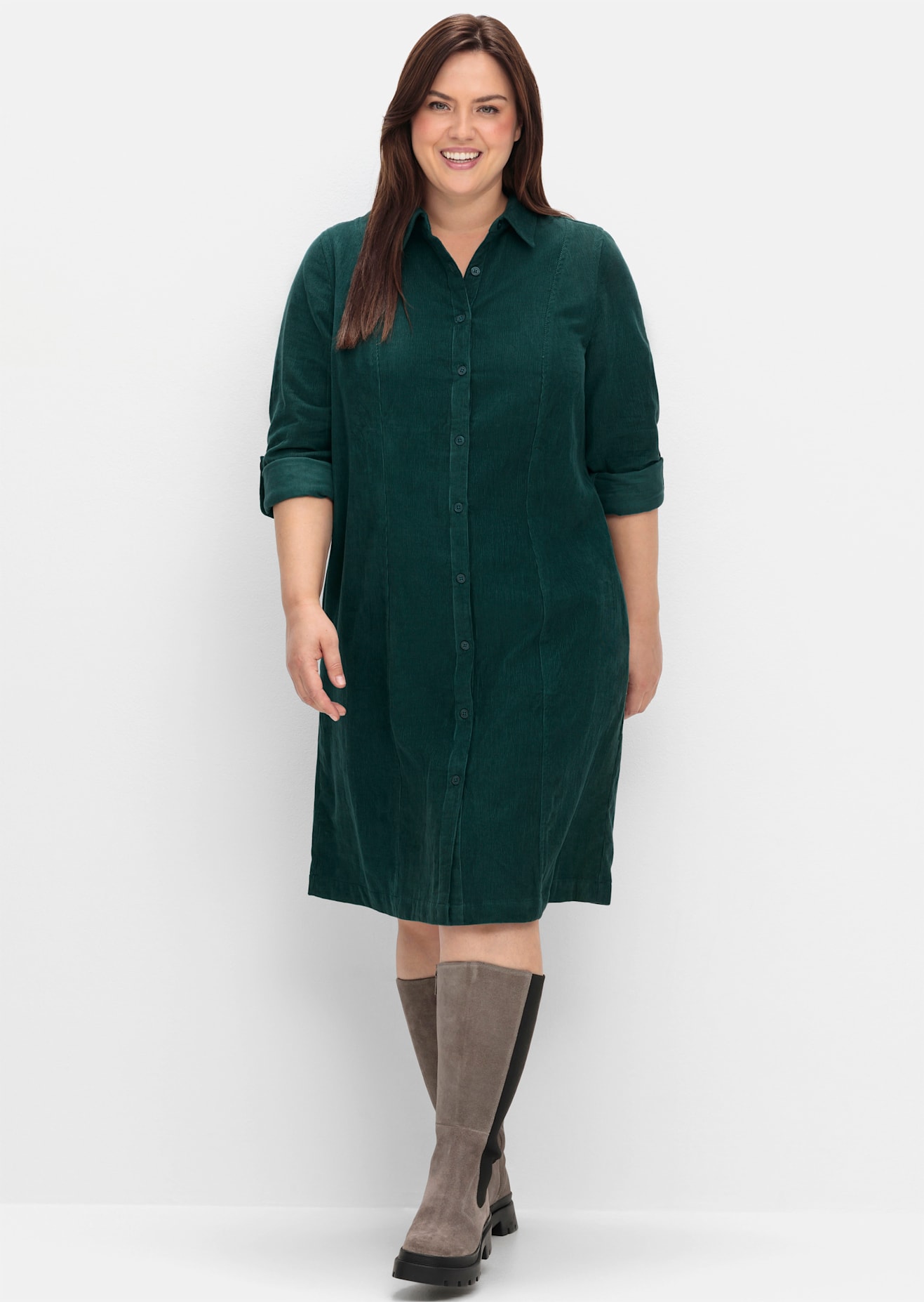 Sheego Blusenkleid "Cord-Kleid" günstig online kaufen