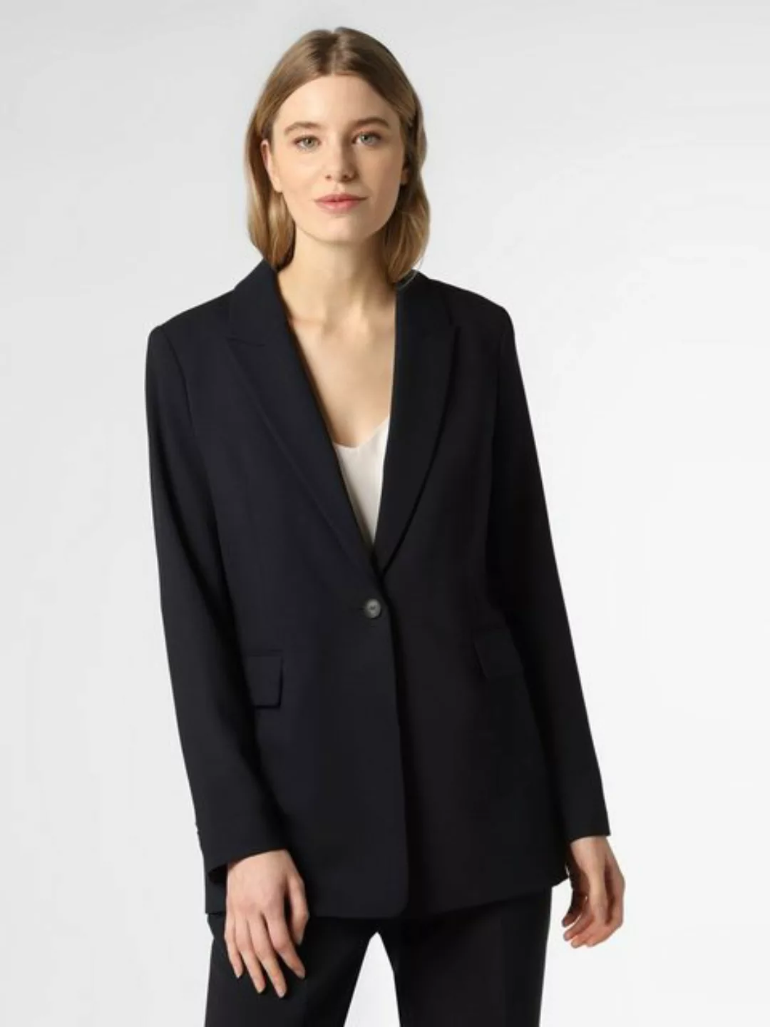 s.Oliver BLACK LABEL Jackenblazer Longblazer aus Viskosemix Zierknopf günstig online kaufen