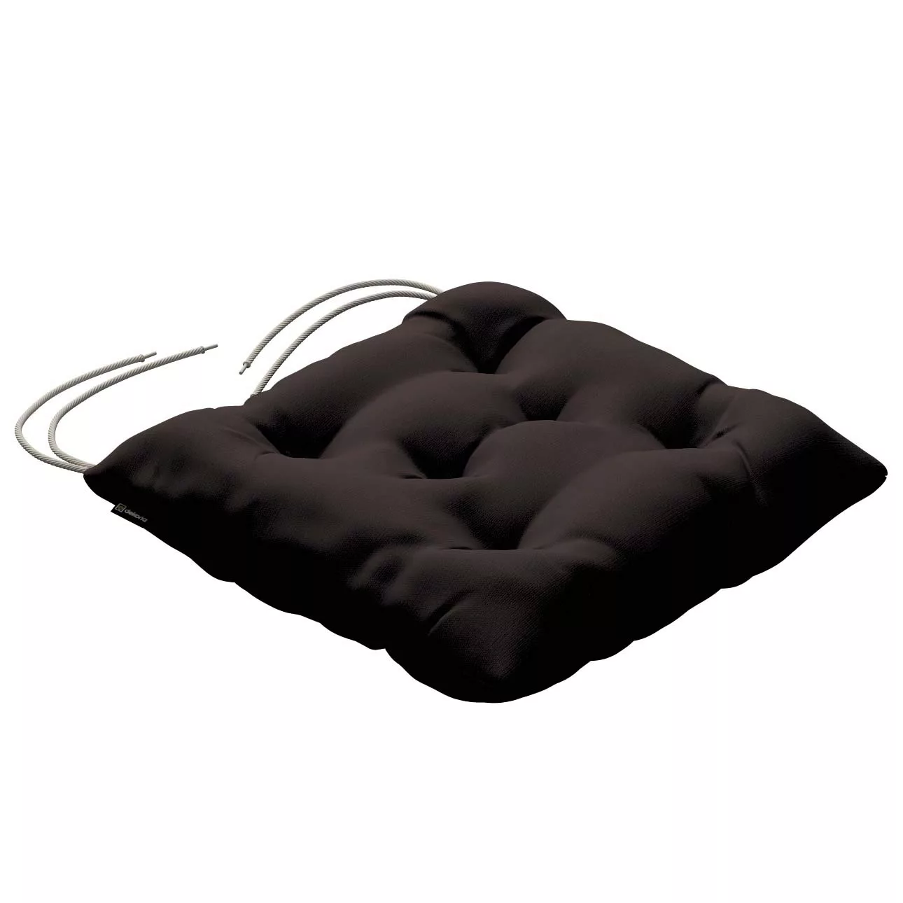 Stuhlkissen Thomas mit Bindeschnur, Kaffee, 38 x 38 x 8 cm, Cotton Panama ( günstig online kaufen