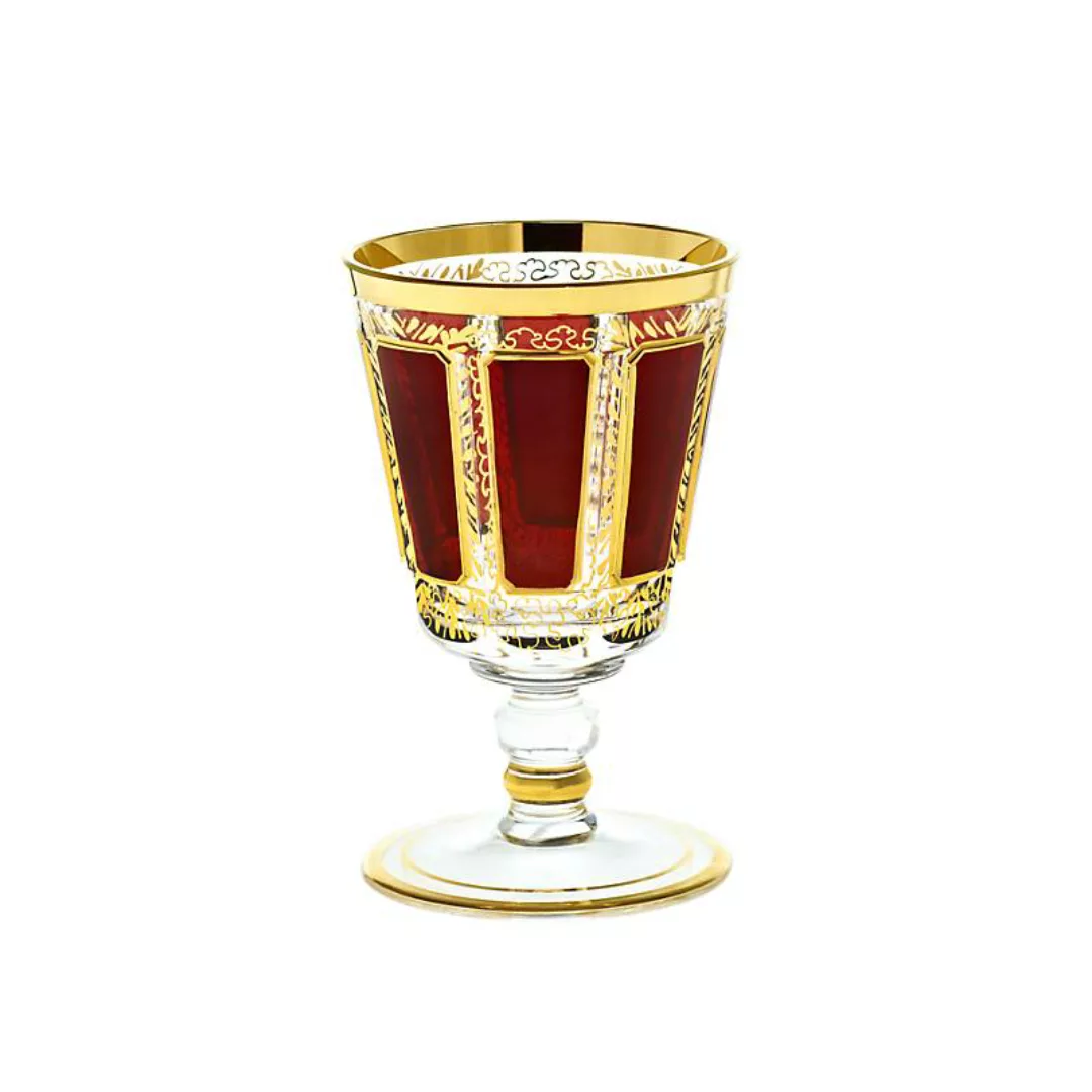 Trinkkelch Red Queen 240 ml, Rot/Gold, aus Glas günstig online kaufen