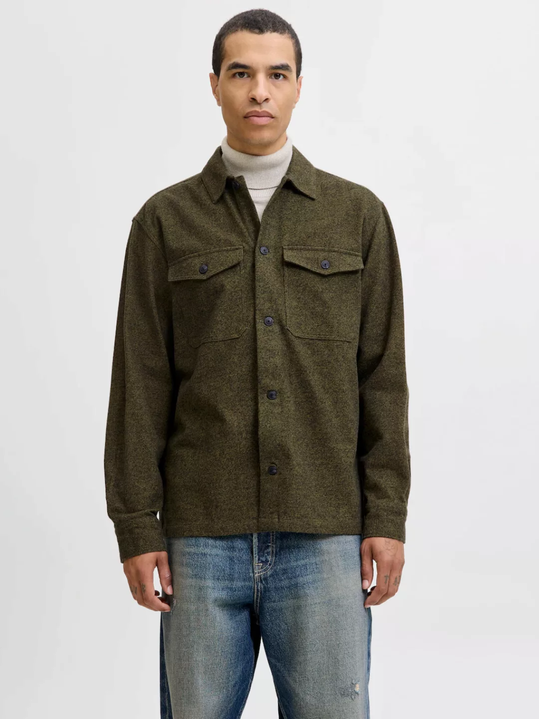 Jack & Jones Langarmhemd "JJEPERFECT MELANGE OVERSHIRT LS SN" günstig online kaufen