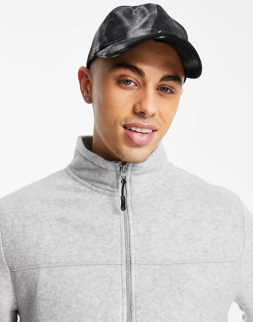 ASOS DESIGN – Trainingsjacke aus Polarfleece in Kalkgrau günstig online kaufen