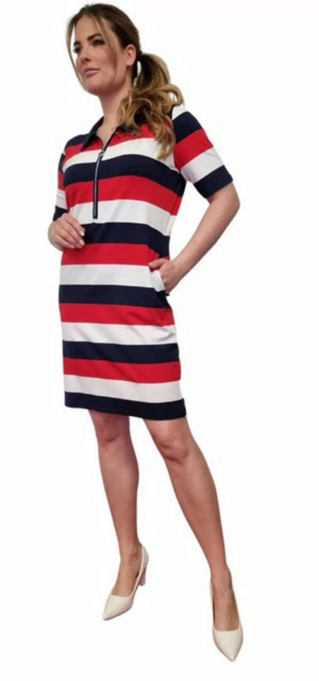 Estefania for woman Jerseykleid Maritim-gestreift mit Polo-Kragen günstig online kaufen