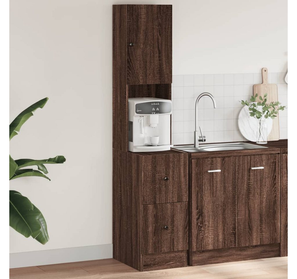 vidaXL Schrankmodule Küchenschrank Braun Eichen-Optik 35x50x180 cm Holzwerk günstig online kaufen