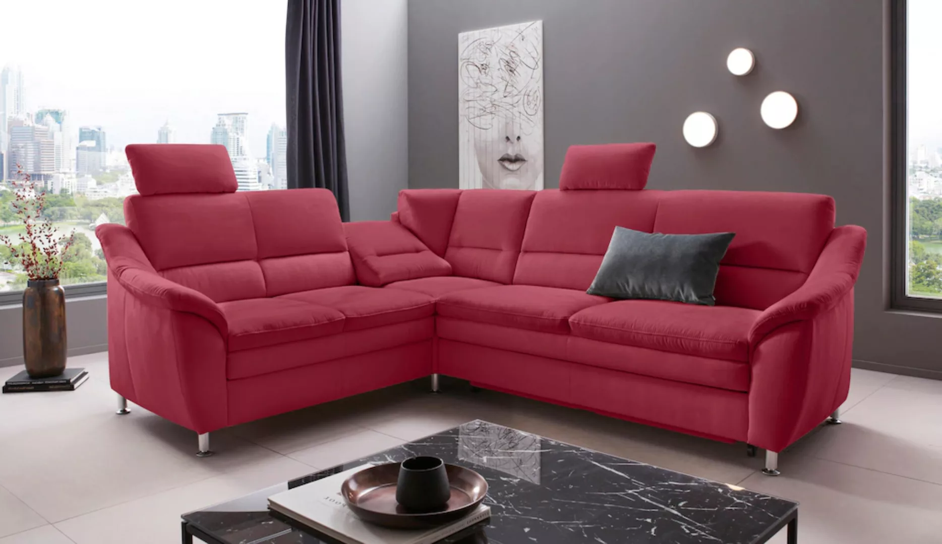 Places of Style Ecksofa Cardoso L-Form, Federkern, wahlweise mit Bett, Schu günstig online kaufen