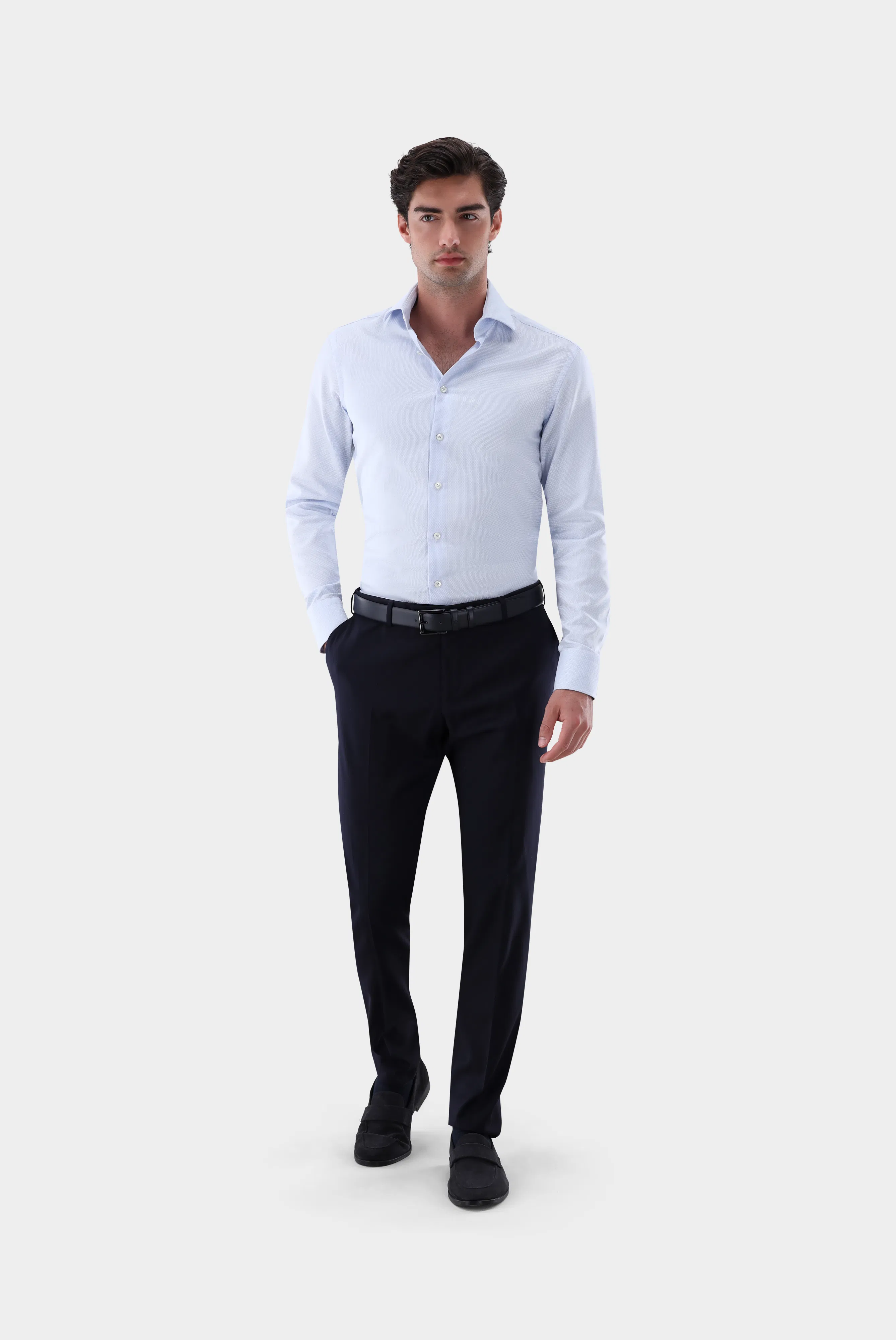 Businesshemd mit Korbgeflecht-Struktur Tailor Fit günstig online kaufen