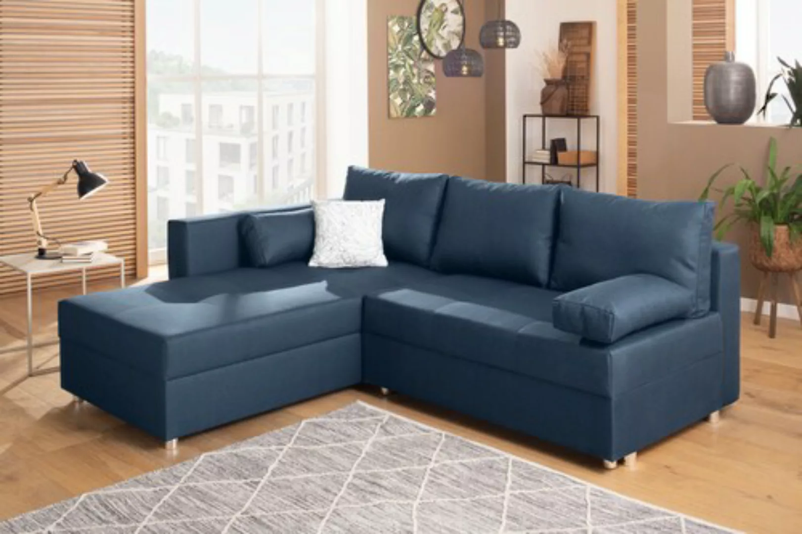 Home affaire Ecksofa »Italia L-Form«, mit Bettfunktion und Bettkasten, Fede günstig online kaufen