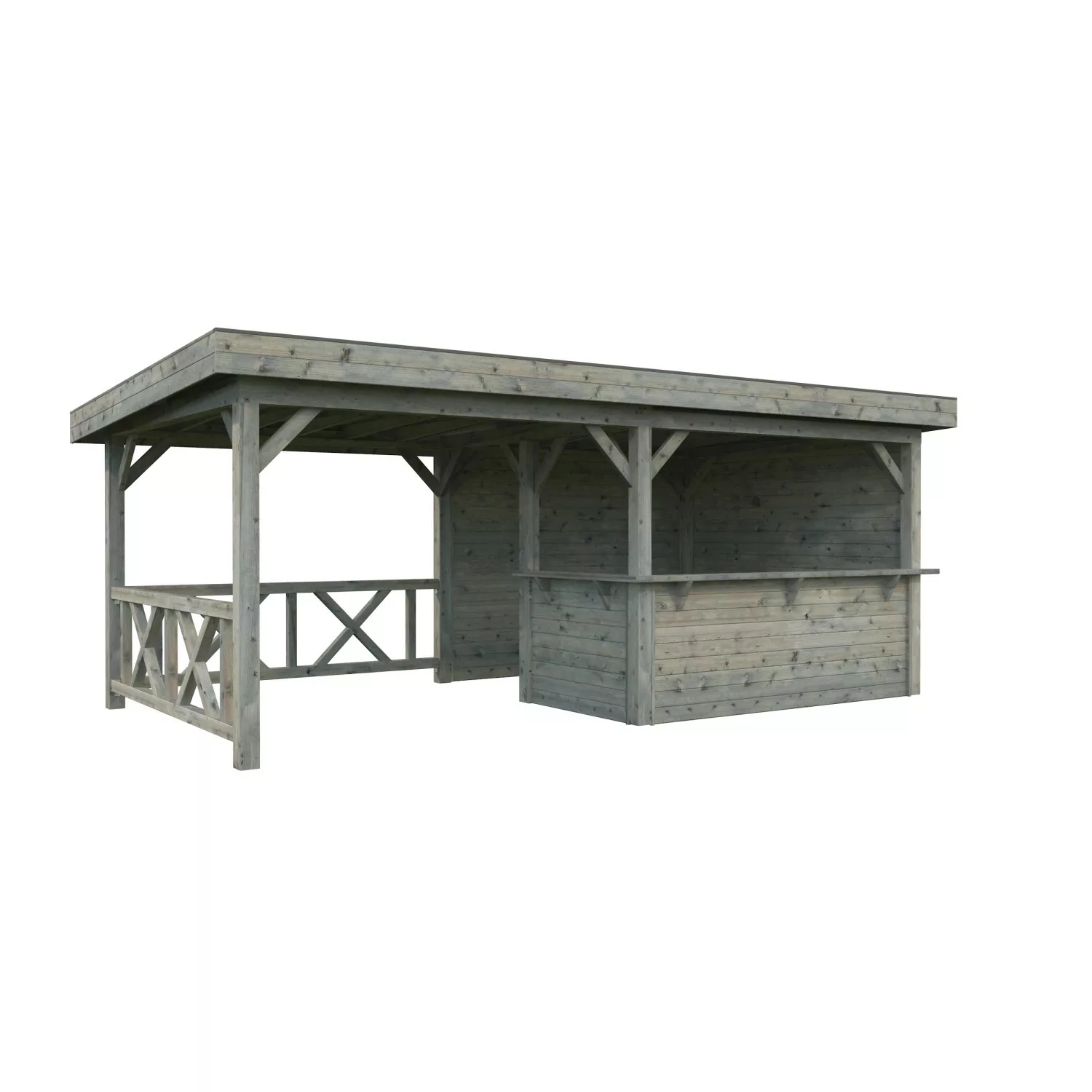 Palmako Pavillon Lenna Set 310 Grau Tauchgrundiert 588 cm x 300 cm FSC® günstig online kaufen