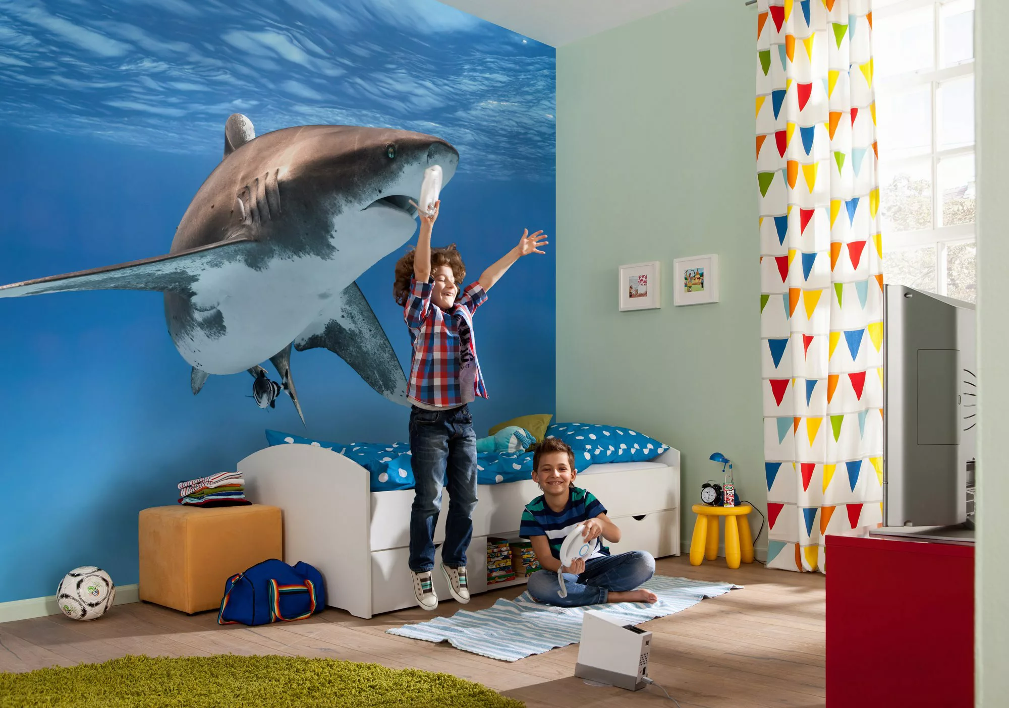 KOMAR Vlies Fototapete - Great White Shark - Größe 400 x 280 cm mehrfarbig günstig online kaufen