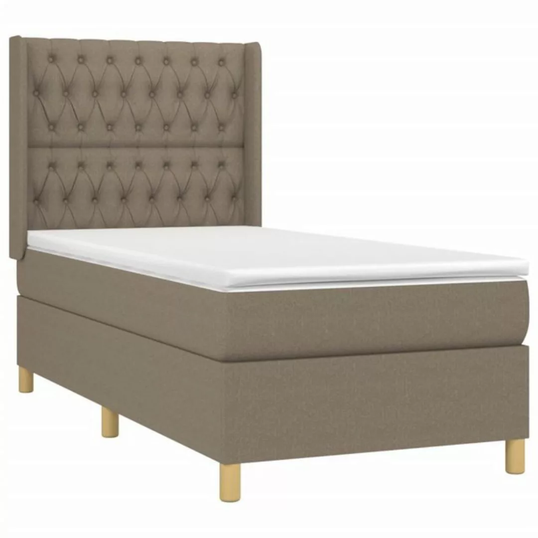 vidaXL Bett Boxspringbett mit Matratze Taupe 90x190 cm Stoff günstig online kaufen